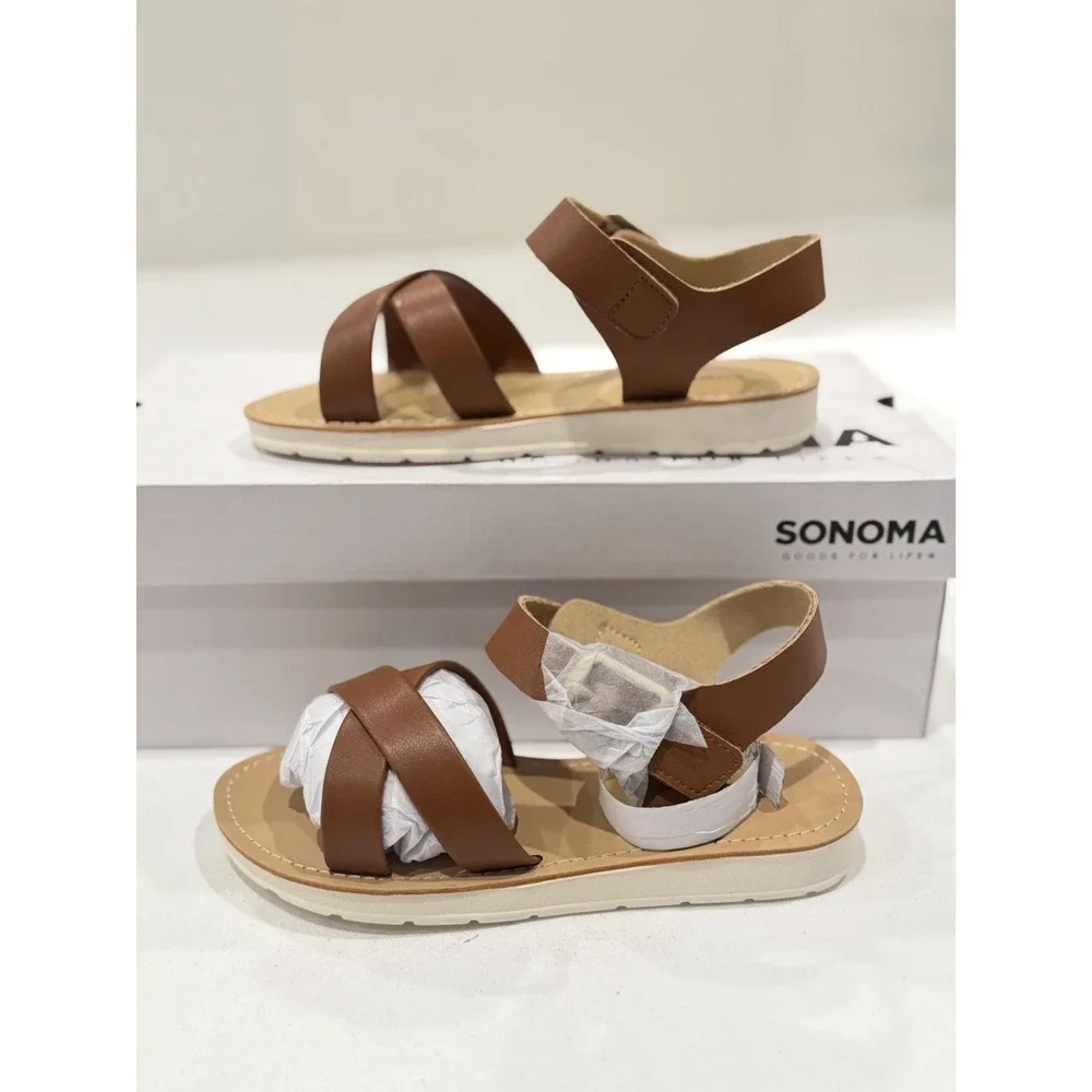 Sonoma Girls size 13 kids Fenleyy Easy On Strappy sandals shoes preppy chic